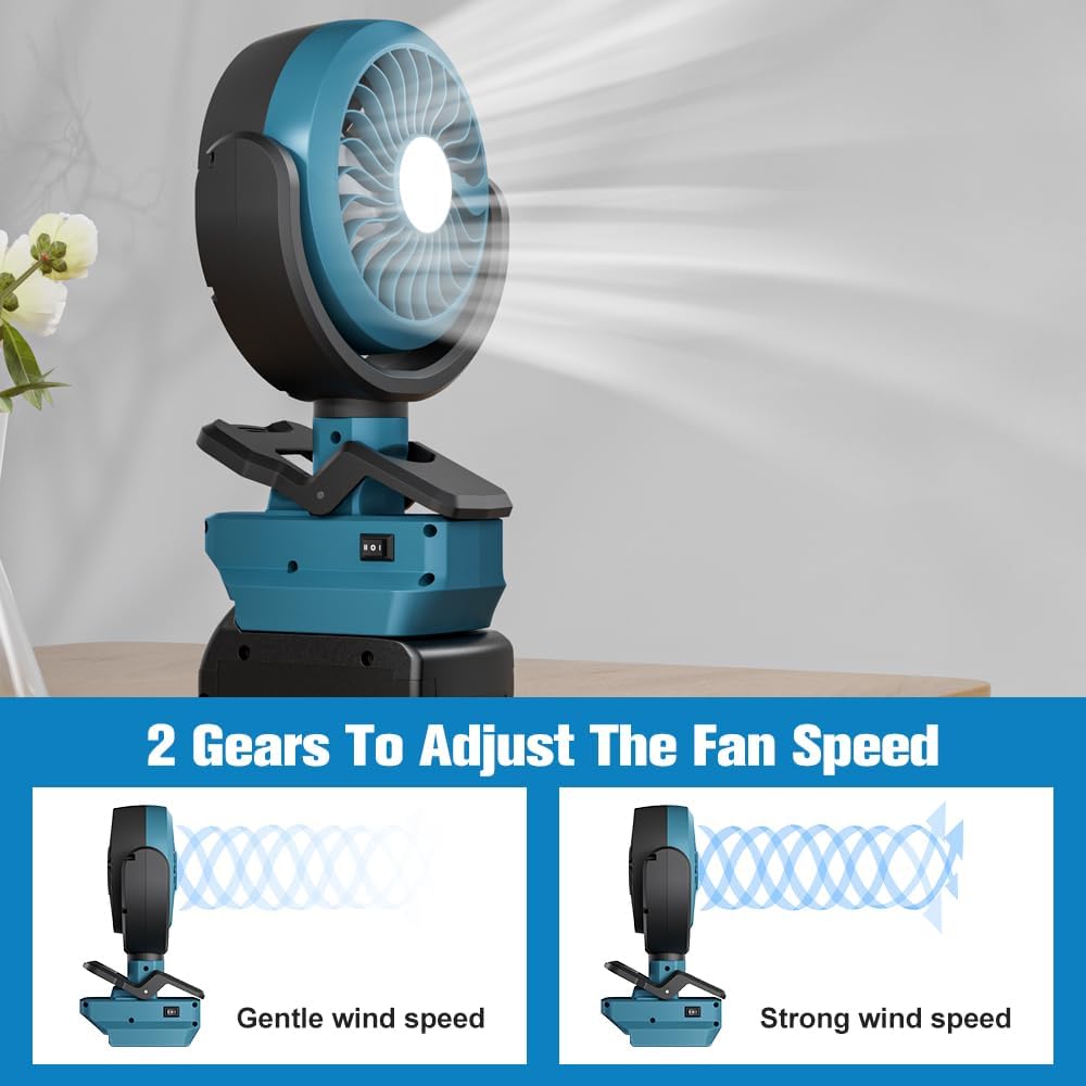 GGiking Akku-Ventilator Universal, Kabelloser Lüfter für Bosch akkus BAT618, Geeignet für Camping, W