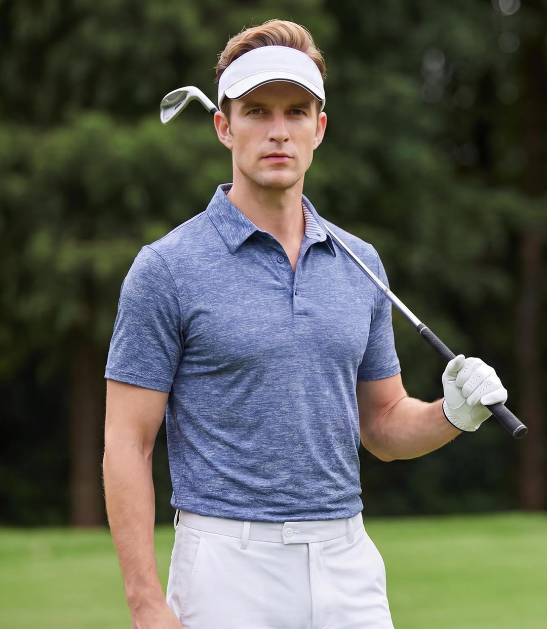GLESTORE Poloshirt Herren Golf Kurzarm Poloshirts für Männer Polohemd Sport Polo Shirt M L1-light Bl