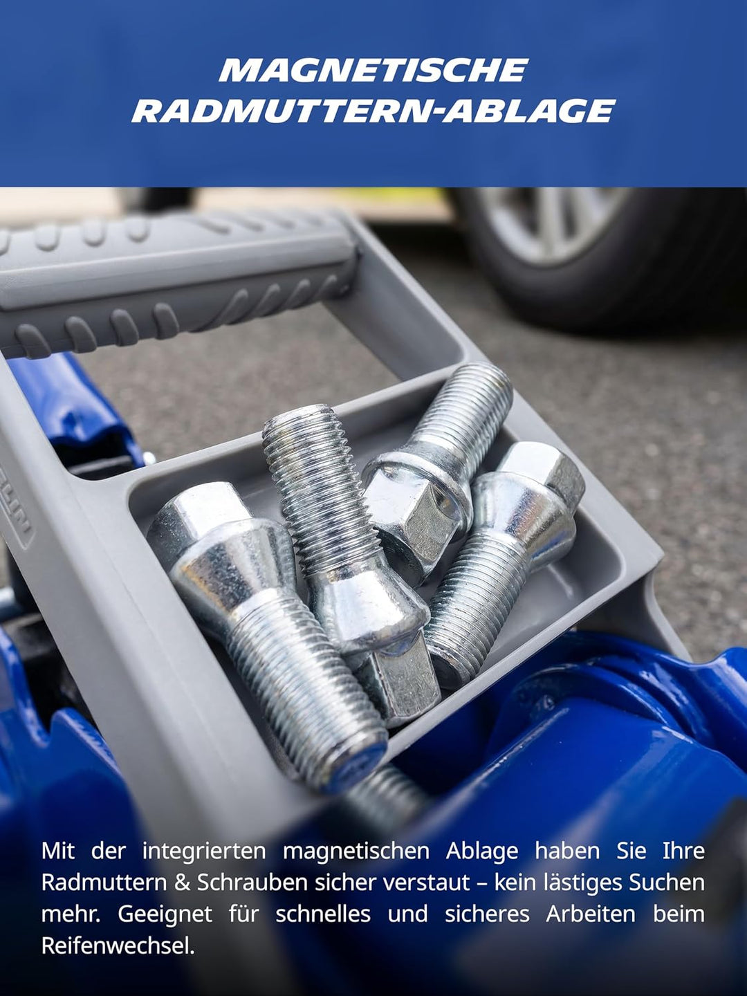 MICHELIN Hydraulischer Rangierwagenheber 1800kg, Kfz Wagenheber mit Tragegriff