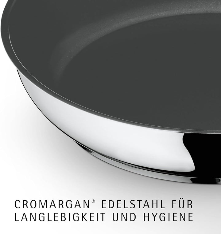 WMF Devil Bratpfanne 28 cm Induktion, Pfanne Keramikbeschichtung, Cromargan Edelstahl beschichtet, K