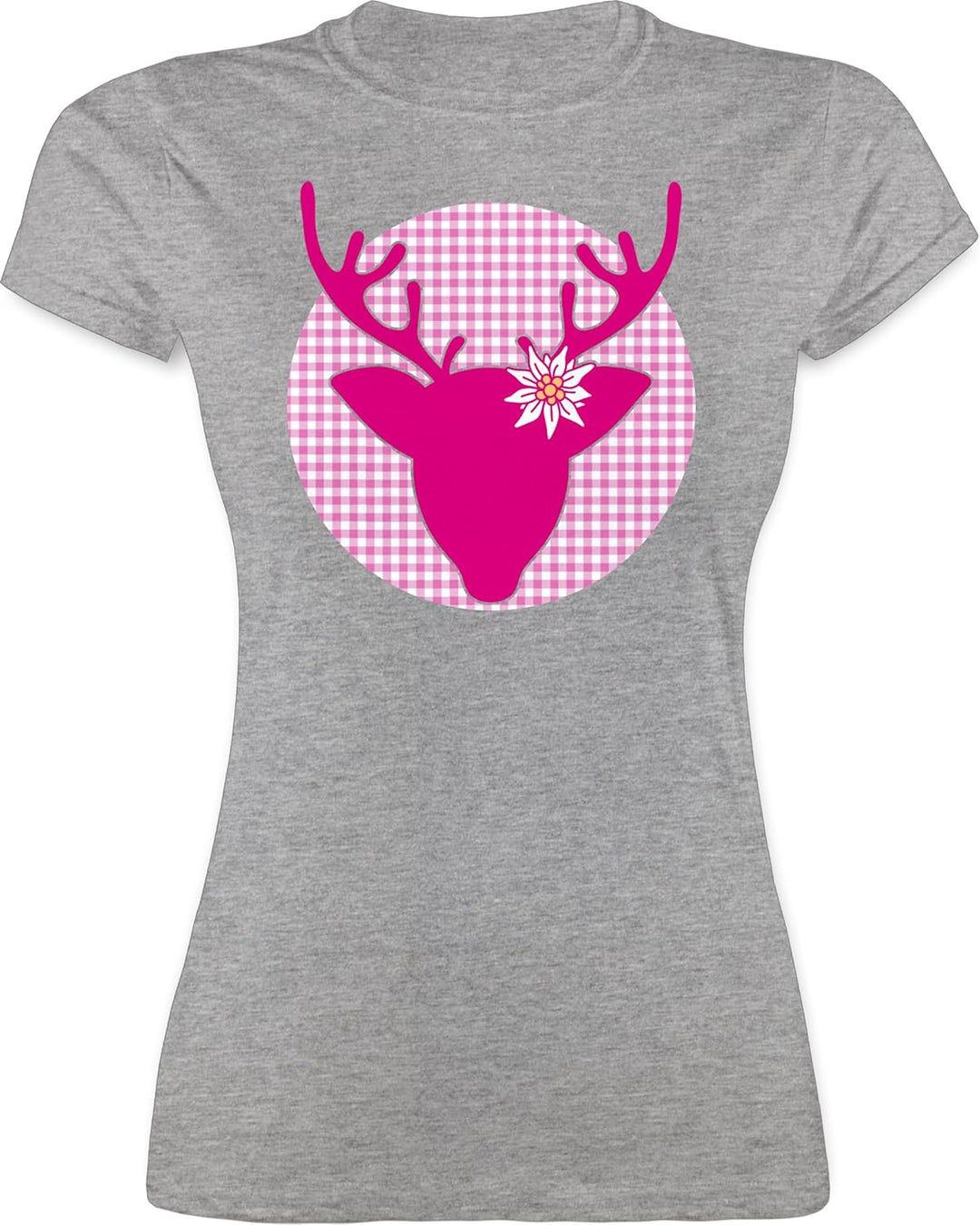 Shirtracer - Shirt Damen - Kompatibel mit Oktoberfest - Hirsch Edelweiss, S