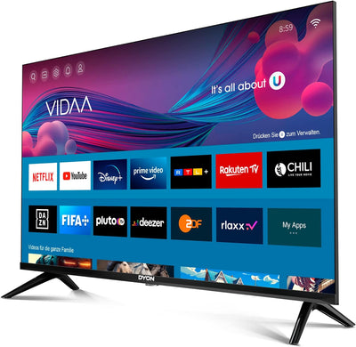 DYON Movie Smart 32 VX 80 cm (32 Zoll) Fernseher (HD Smart TV, HD Triple Tuner (DVB-C/-S2/-T2), App