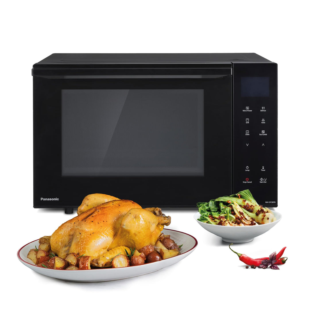 Panasonic NN-DF38PBEPG Kombi-Mikrowelle & Grill, 1000 W, 23 l, Inverter-Tech, Eco Kombi Modus, Flach