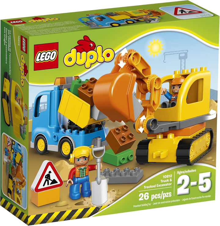 LEGO DUPLO Town 10812 Truck & Tracked Excavator Building Kit (26 Piece) by LEGO