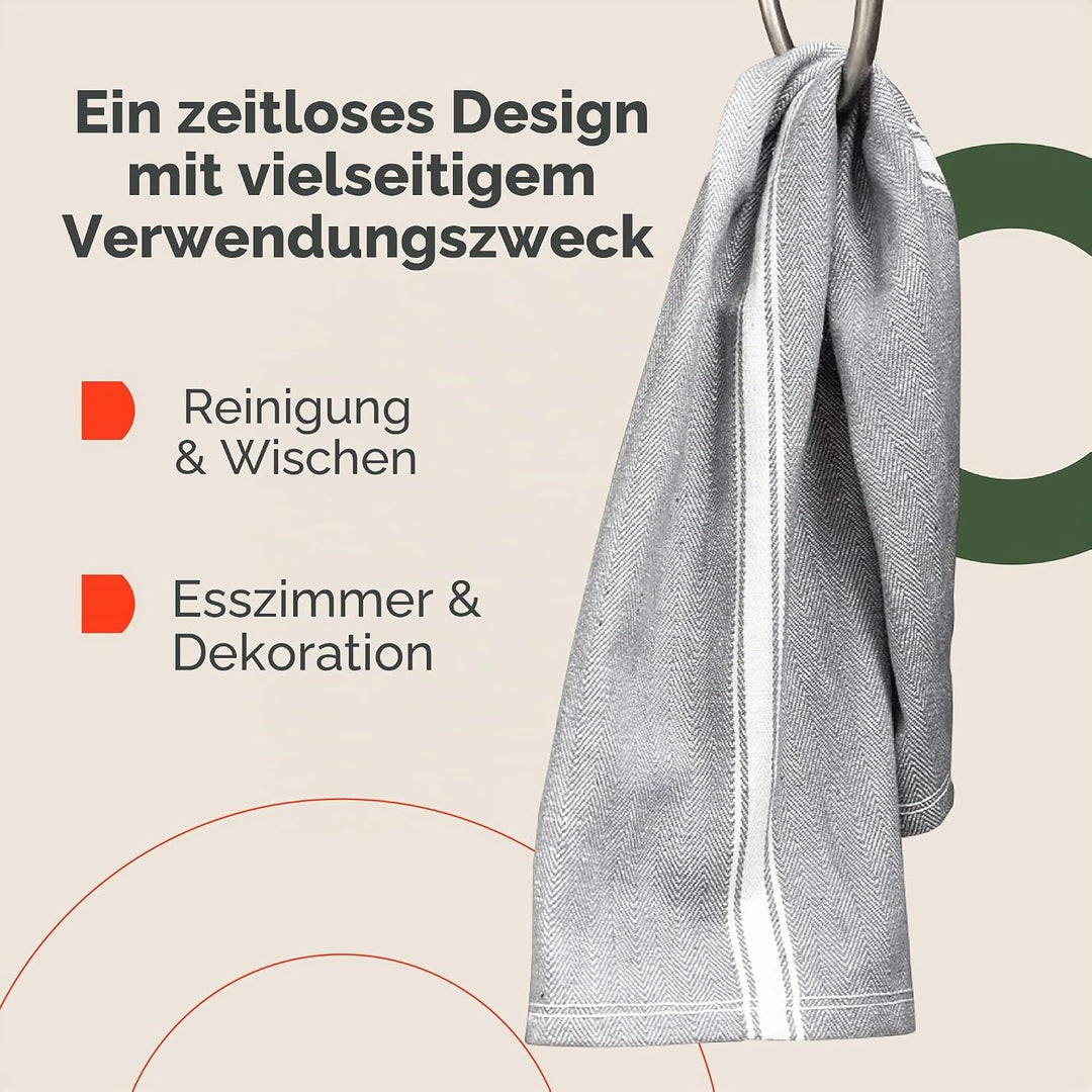 Zeppoli Klassische Küchentücher, 100% natürliche Baumwolle, Wiederverwendbare Waschlappen, saugfähig