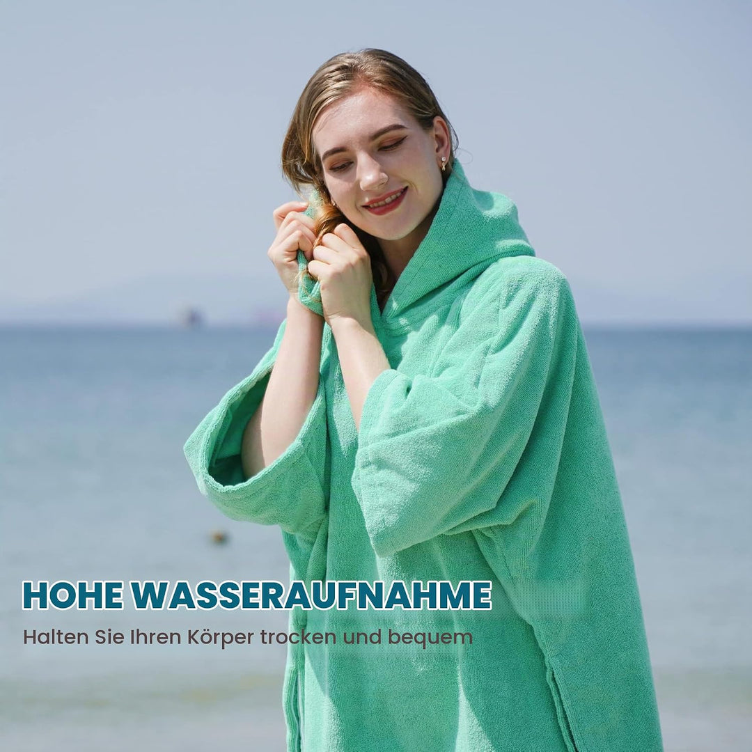 Winthome Poncho Schnelles Trocknen, Badeponcho Strand Umziehhilfe, Surf Poncho Leichtgewicht mit Tas