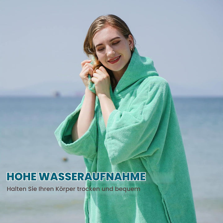 Winthome Poncho Schnelles Trocknen, Badeponcho Strand Umziehhilfe, Surf Poncho Leichtgewicht mit Tas