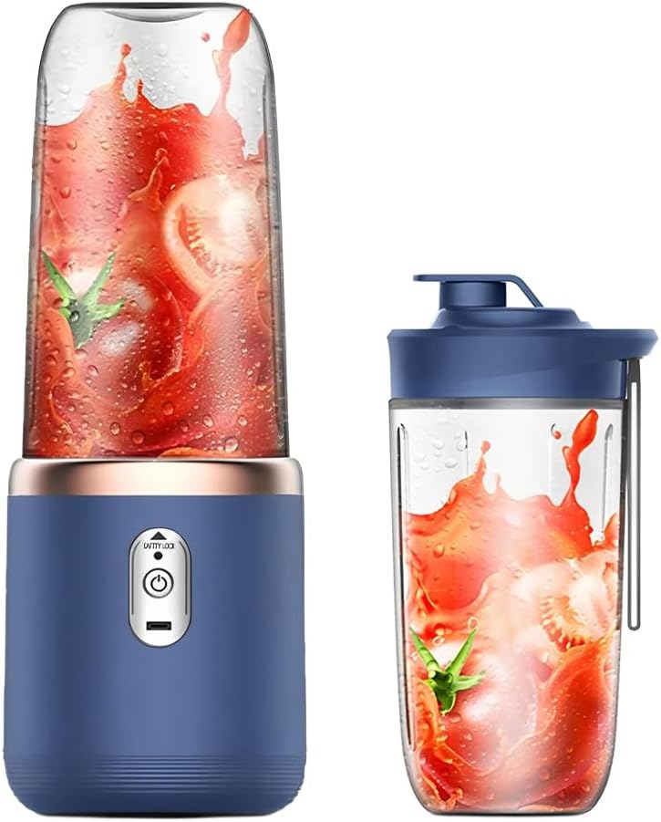 Tragbarer Mixer, 400ml Mixer Smoothie Maker to Go mit Digitalanzeige, Portabler Elektrischer Saftpre