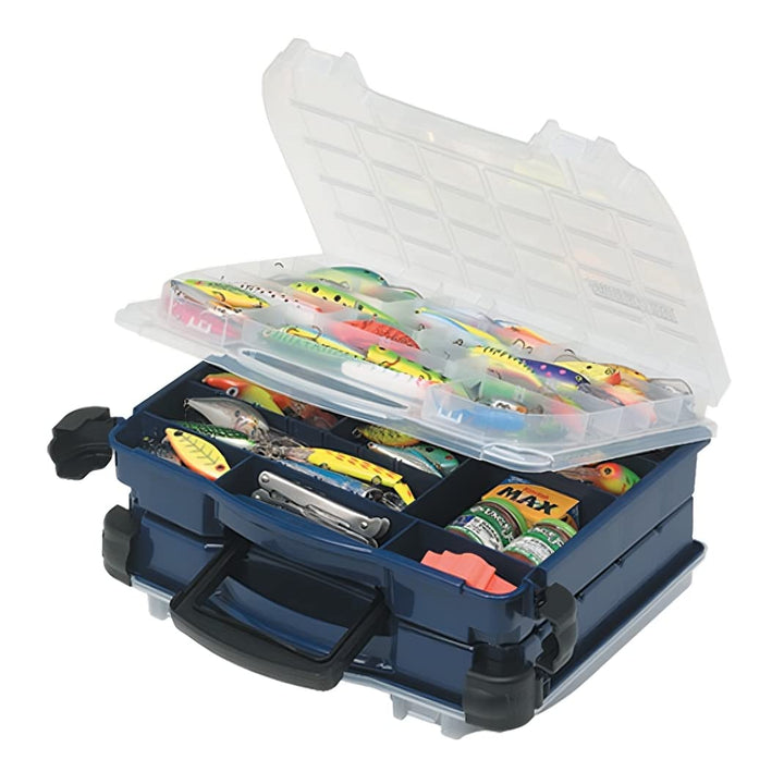 Plano Unisex Erwachsene 3952-SSI 2-seitige Doppel-Abdeckung Tackle Box, Blau/Transparent, Einheitsgr