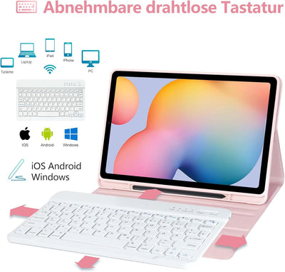 Tastatur Hülle Kompatibel mit Samsung Tab S6 Lite 10.4 Zoll 2022/2020(SM-P613/P619/P610/P615) Tastat