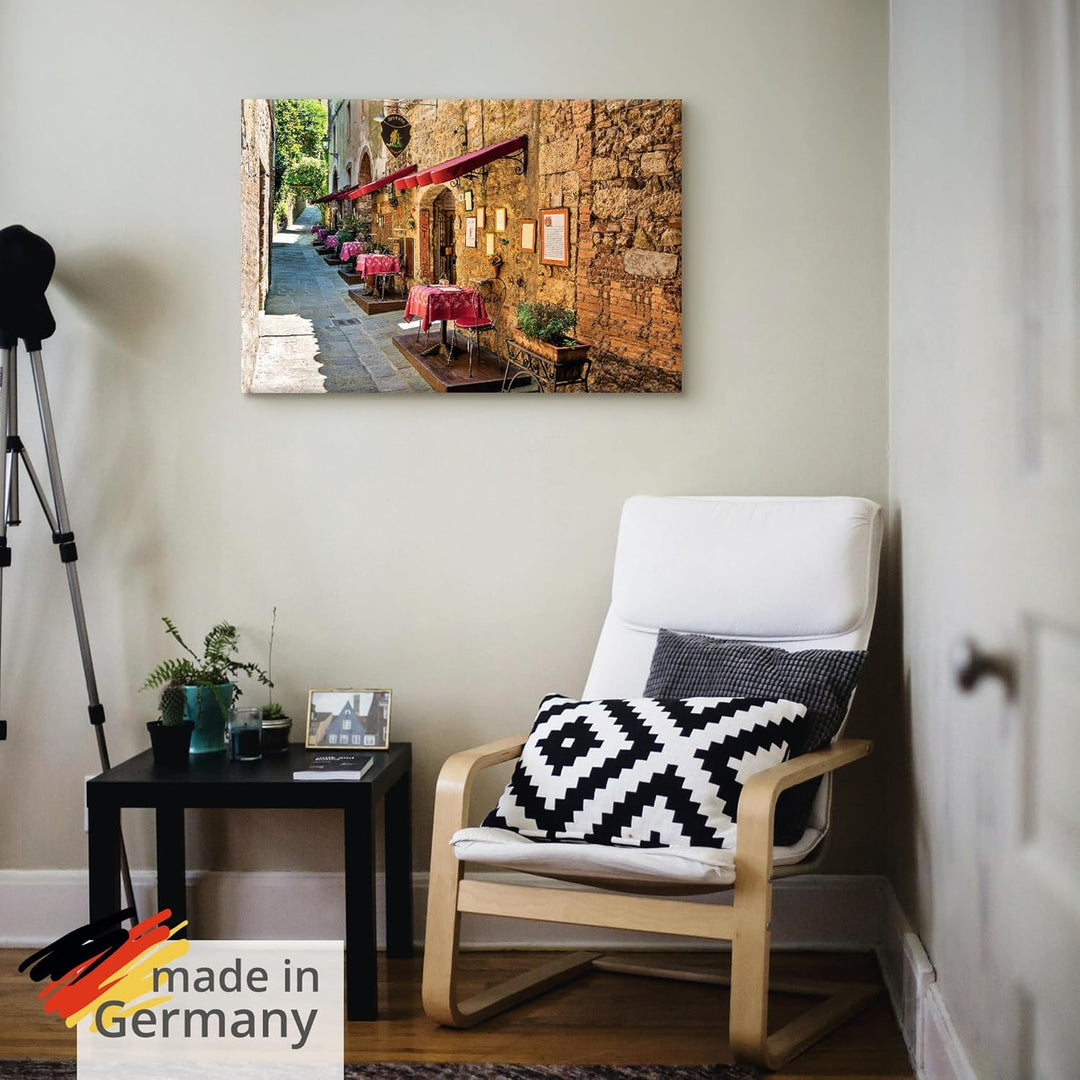 ARTland Leinwandbilder Wandbild Bild auf Leinwand 120x80 cm Wanddeko Toskana Italien Stadt Altstadt