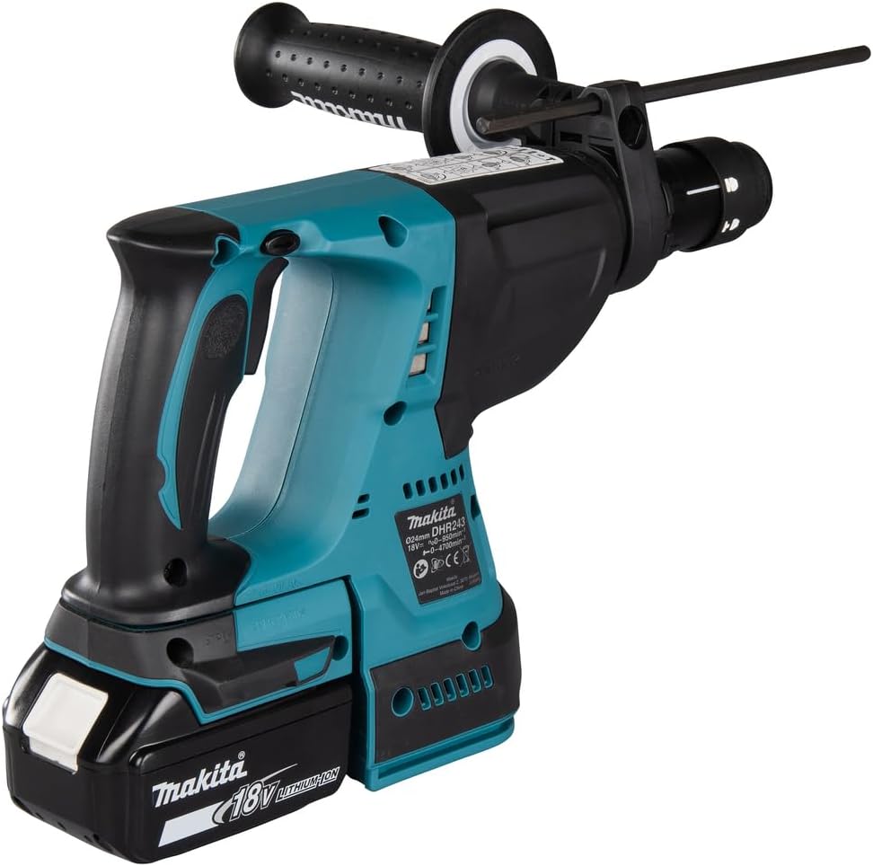 Makita Akku-Kombihammer für SDS-Plus, (18 V, 5,0 Ah im Makpac inklusive 2 Akkus und Ladegerät), DHR2