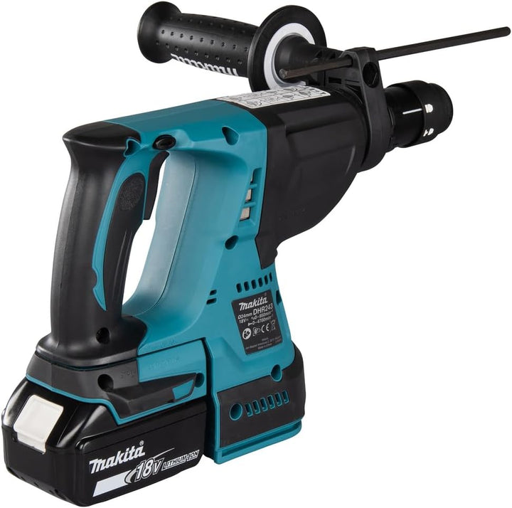 Makita Akku-Kombihammer für SDS-Plus, (18 V, 5,0 Ah im Makpac inklusive 2 Akkus und Ladegerät), DHR2