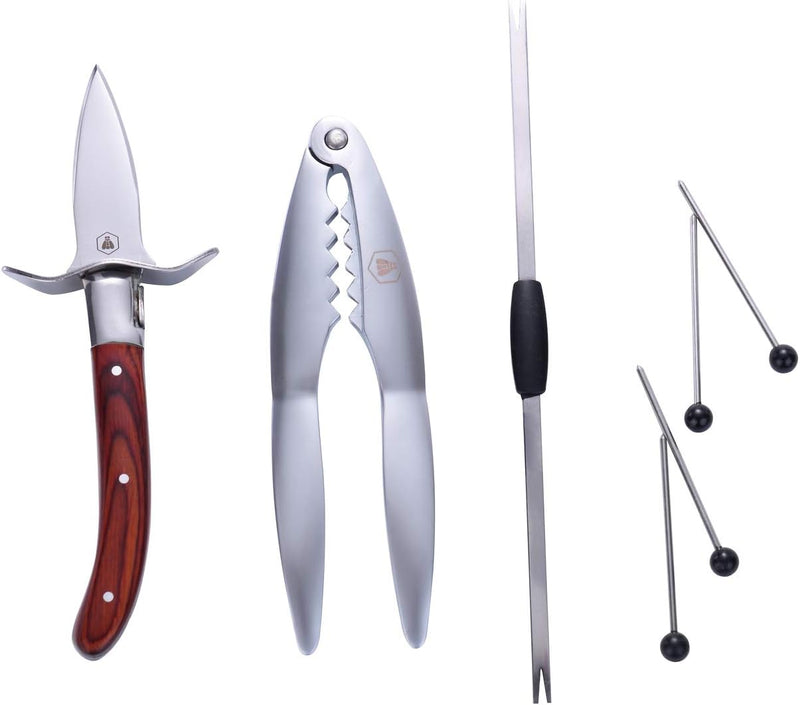 LAGUIOLE - LAGUIOLE Meeresfrüchte Utensilien Box Lot* 7 Stück Edelstahl Braun