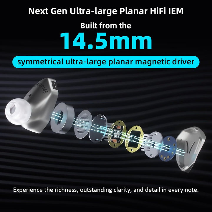 Hidizs MP145 HiFi-In-Ear-Monitore mit magnetischem Treiber, flach, ultradünn, 14,5 mm, ergonomisches