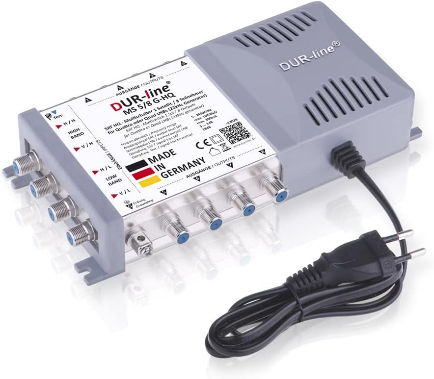 DUR-line MS 5/8 G-HQ - Multischalter - Made in Germany - SAT Multischalter für 8 Teilnehmer/TV - str