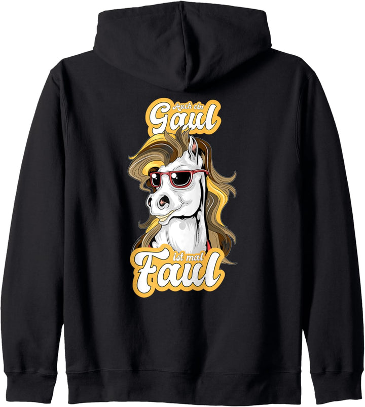 Reiterjacke - Pausenjacke Fauler Gaul für Pferdefreunde Kapuzenjacke
