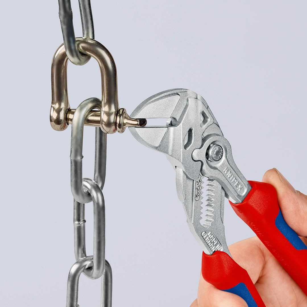 KNIPEX Zangenschlüssel, Multi-Schraubenschlüssel, Chrom-Vanadium, Rostschutz verchromt, 180 mm, 86 0