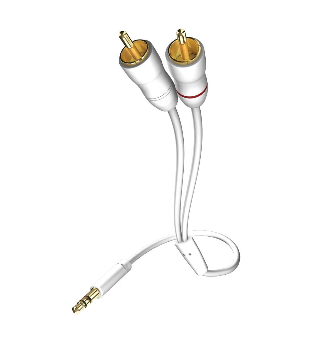 inakustik – 00310010– Star Klinkenadapter - 3,5mm Klinke -> 2 x RCA | Für den Anschluss vom Smartpho