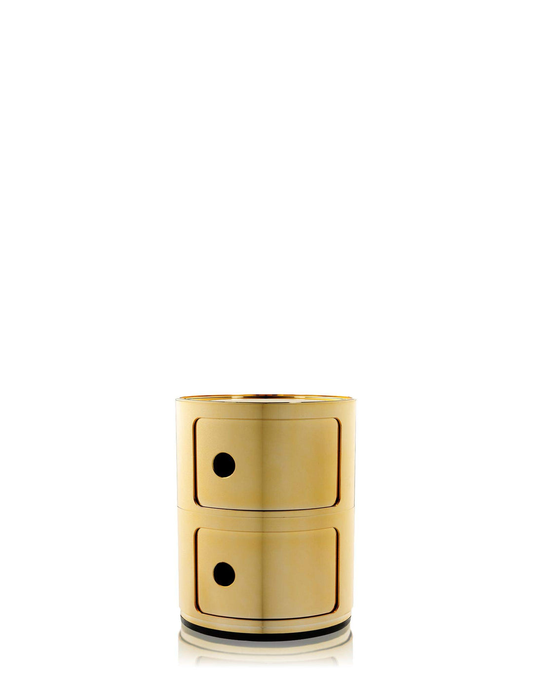 Kartell Componibili, 2 Elements, Gold, Runde Basis 2-fächer Gold, 2-fächer Gold