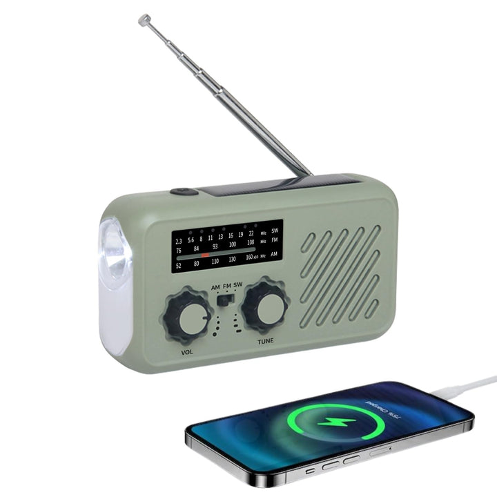 Notfallradio, AM FM SW Kurbelradio Tragbar Solar Wetter Radio mit LED Taschenlampe USB Powerbank SOS
