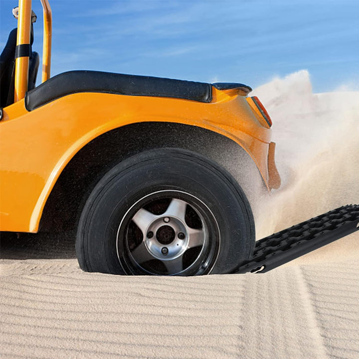NAIZY 2x Sandbleche Offroad Traktionsmatte Kunstoff Anfahrhilfe Recovery Board Tracks mit Aufbewahru