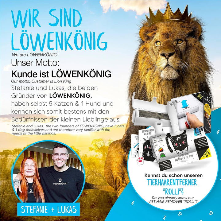 LÖWENKÖNIG® KRALLI 2.0 Verbesserte Unterfellbürste für Katzen & Hunde I Extrem effektiver Unterwollk