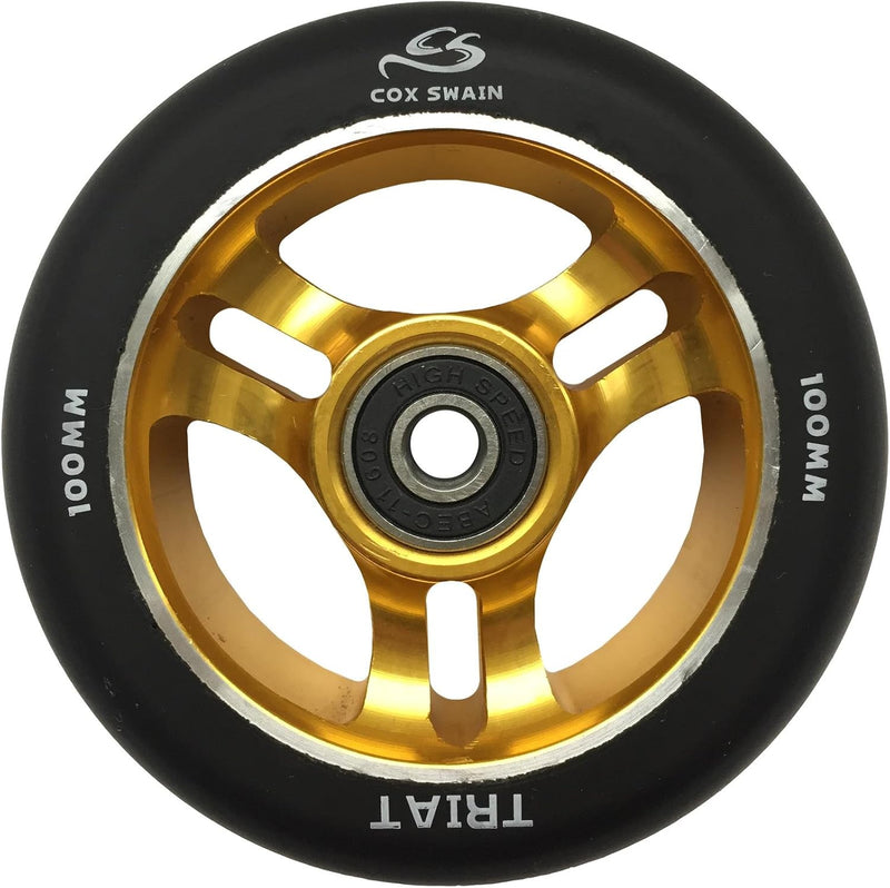 Cox Swain 2 STK. High End 100mm Stunt Scooter Rollen Alu Core - ABEC 11 Lager JAM (Gold) 100mm, JAM