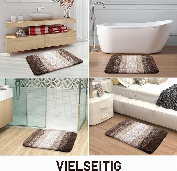 Homaxy Weich Badezimmerteppich 60x120 cm, rutschfest waschbar Badematte Flauschige Hochflor Badteppi