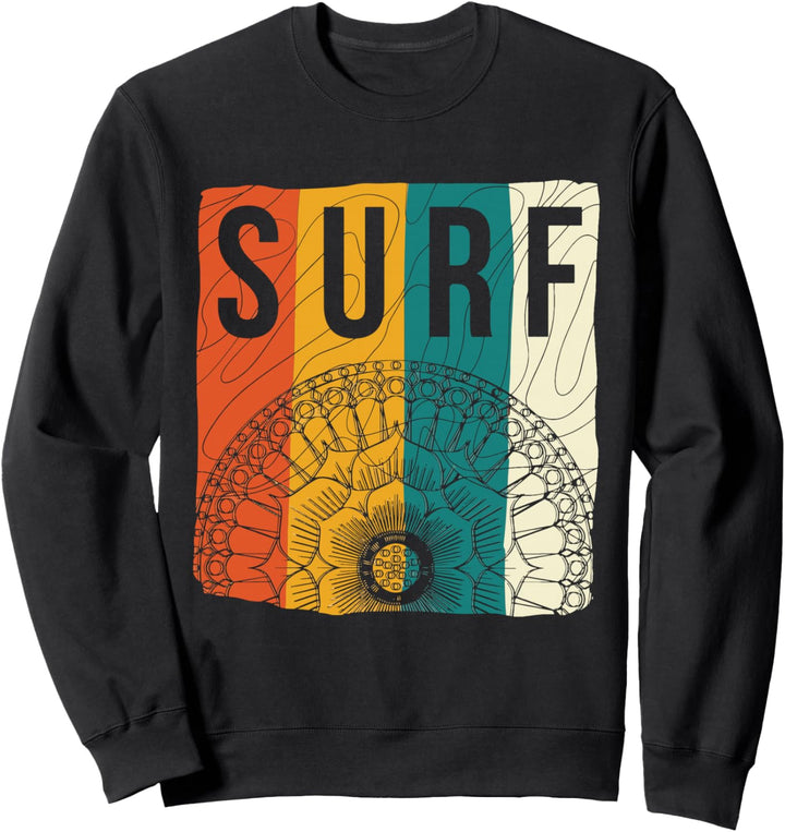 Vintage Surfing Diwali Mandala Art Surfboarder Retro Surfer Sweatshirt