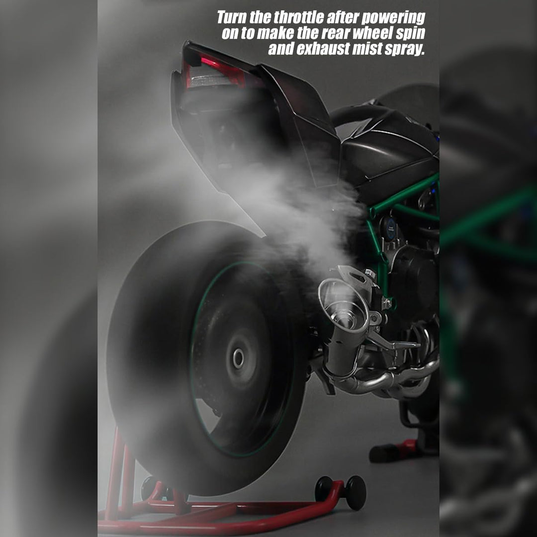 1/6 Legierung Dynamisches Motorrad Modell, Simulations Fahrrad mit Zündsystem Rauchspray, Kohlefaser