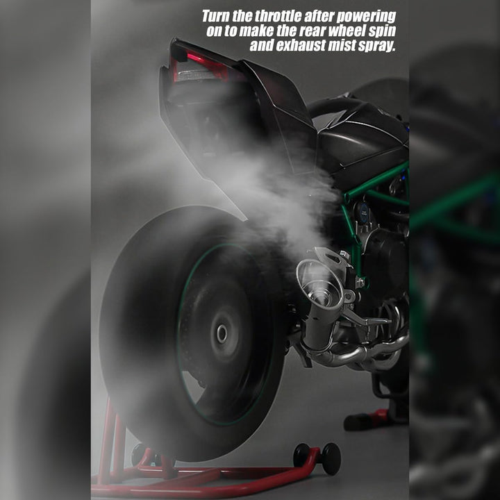 1/6 Legierung Dynamisches Motorrad Modell, Simulations Fahrrad mit Zündsystem Rauchspray, Kohlefaser