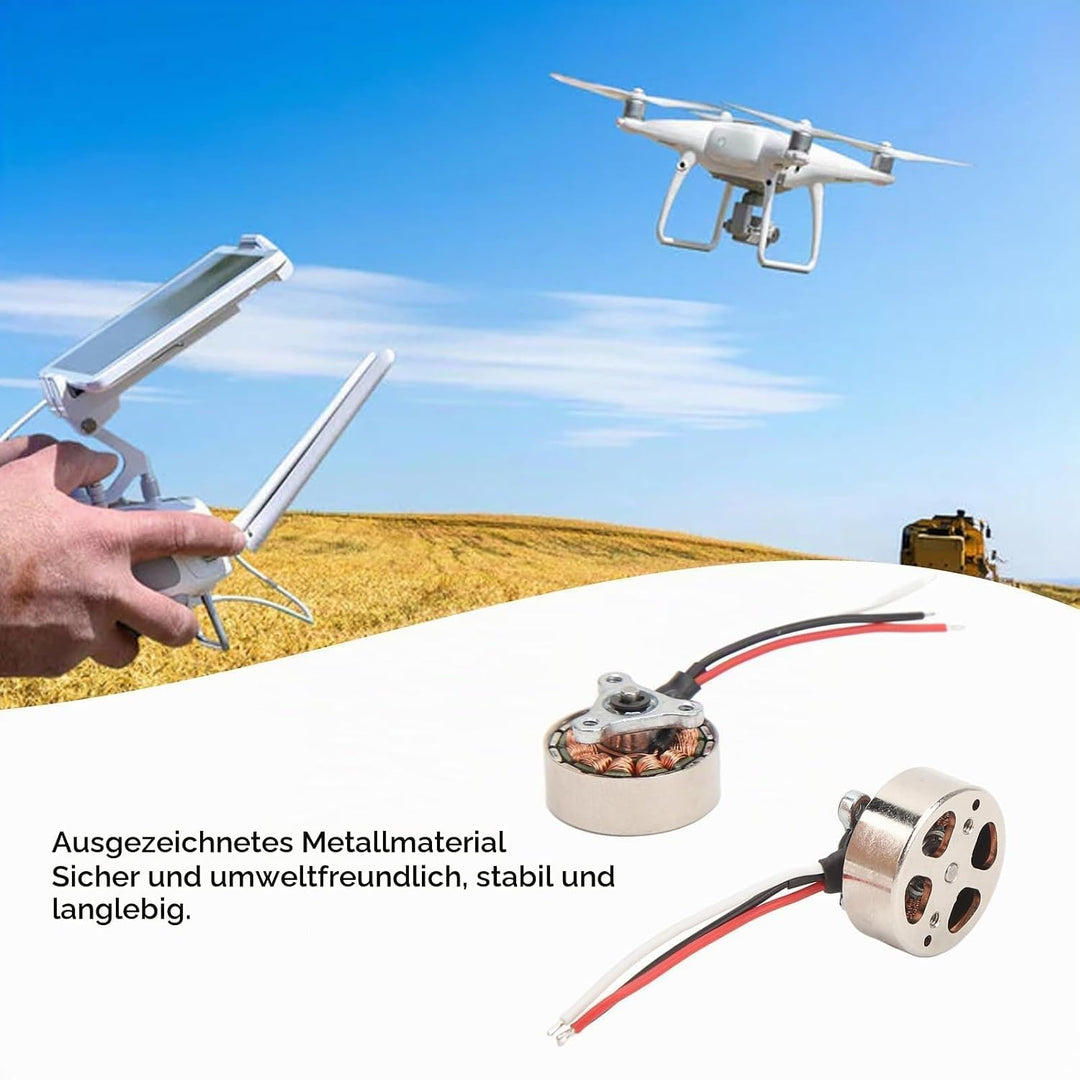 Mini RC Quadcopter Drohnenmotor, 4 Stück 7,4 V 0,3 A 0,5 Ω 18x7mm/0,71x0,28 Zoll Micro 1503 Bürstenl
