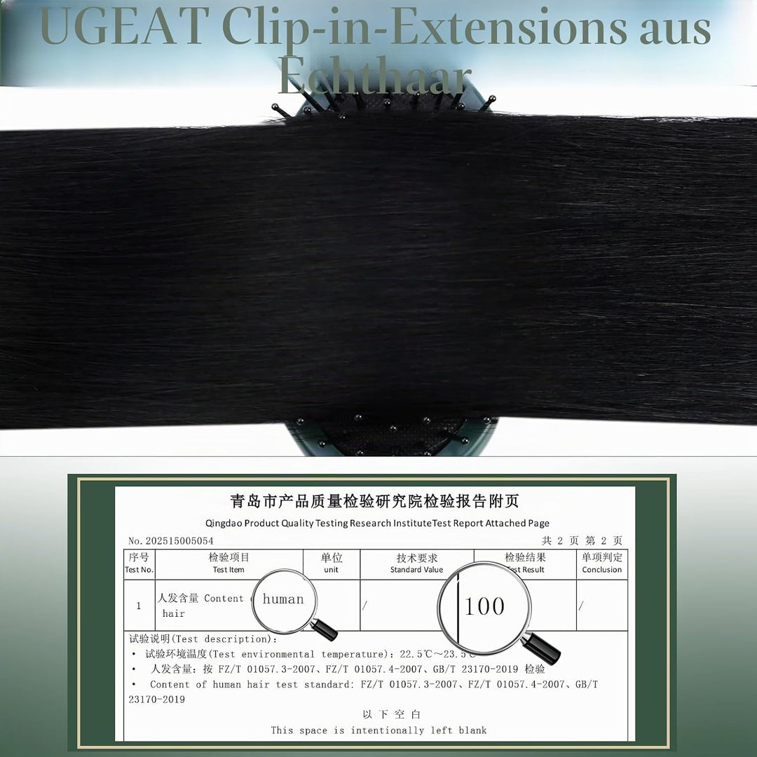 Ugeat Extensions Echthaar mit Clips 7 Stück Haarverlaengerung Clips Echthaar 35cm Clip in Extensions