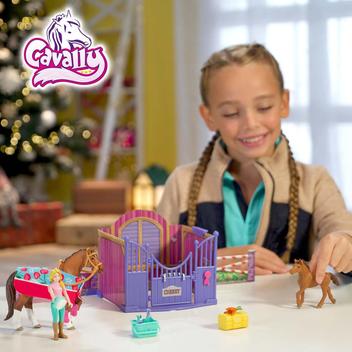 CRAZE CAVALLY Adventskalender Kinder - Pferde Spielzeug Adventskalender Mädchen, Pferdefigur mit Rei