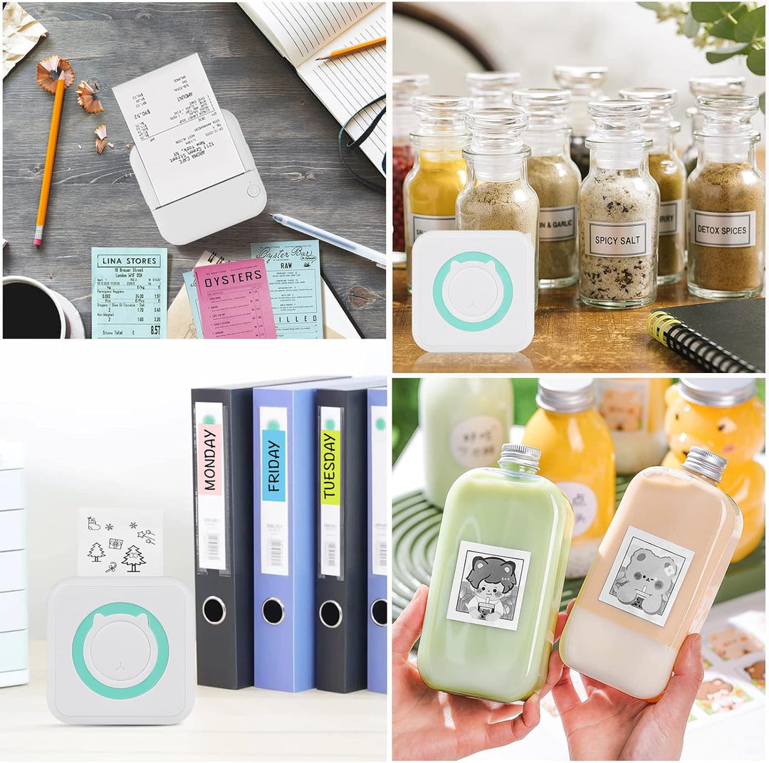 GuKKK Mini Drucker, Mobiler Fotodrucker, Tragbarer Mini Fotodrucker, Wireless Fotodrucker Thermodruc