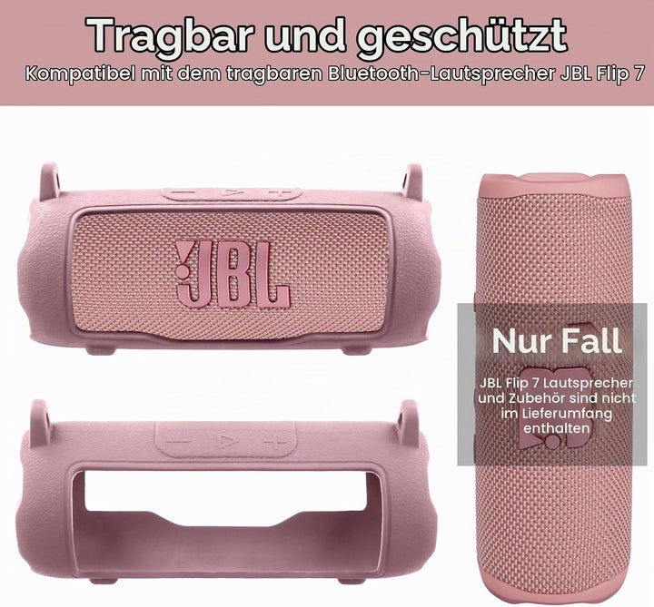 Khanka Silikonhülle für JBL Flip 7 Bluetooth-Lautsprecher Rosa, Rosa