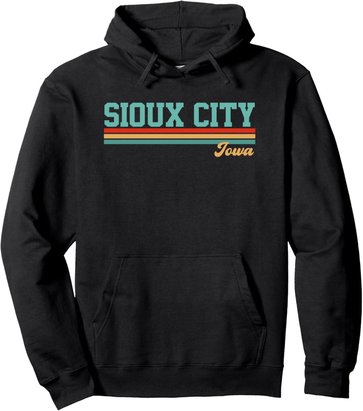 Retro Sioux City Iowa Pullover Hoodie