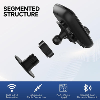 Tin-Nik DAB-388 DAB Adapter für Autoradio, FM-Transmitter für DAB+ Sender und Bluetooth-Verbindung v