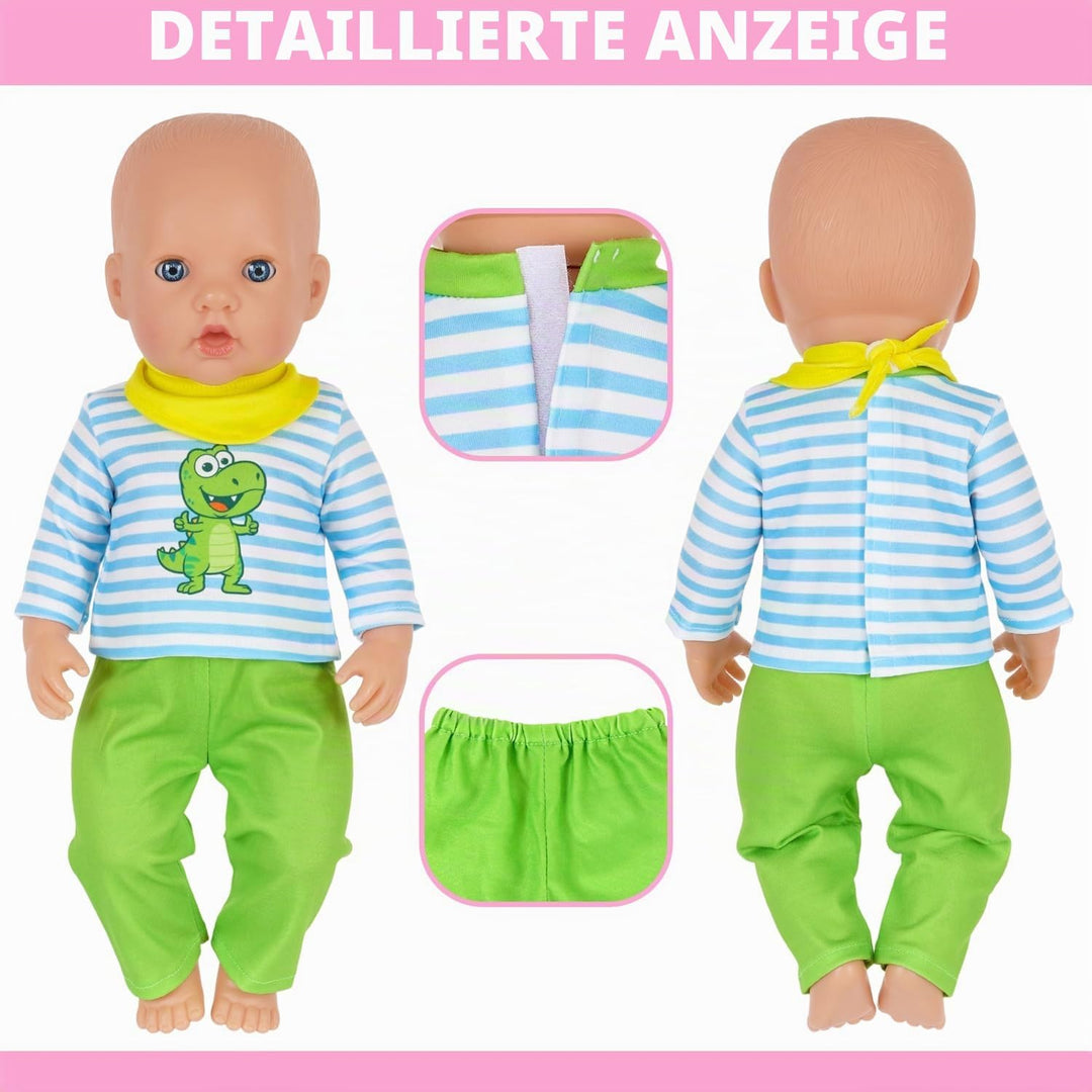 7 Teile Kleidung und Zubehör für Puppen 35-45 cm und 14-18 Zoll Farbige Puppenkleidung Enthält Obert