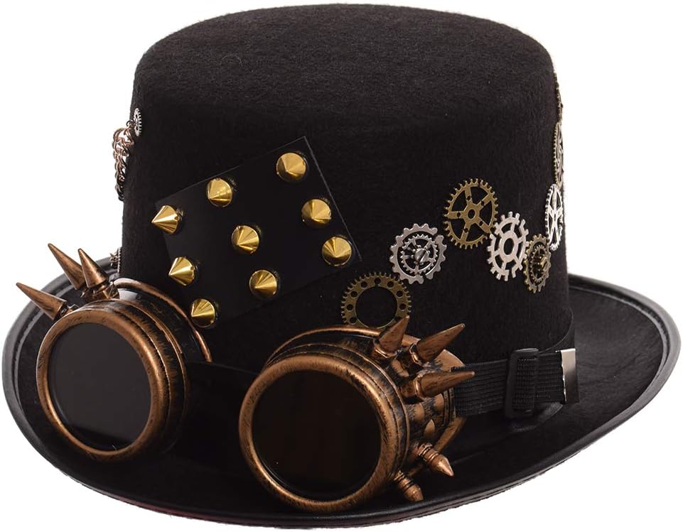 GRACEART Steampunk Hut Zylinder mit Brille Style-04 Head circumferences-61CM L Style-04, L Style-04