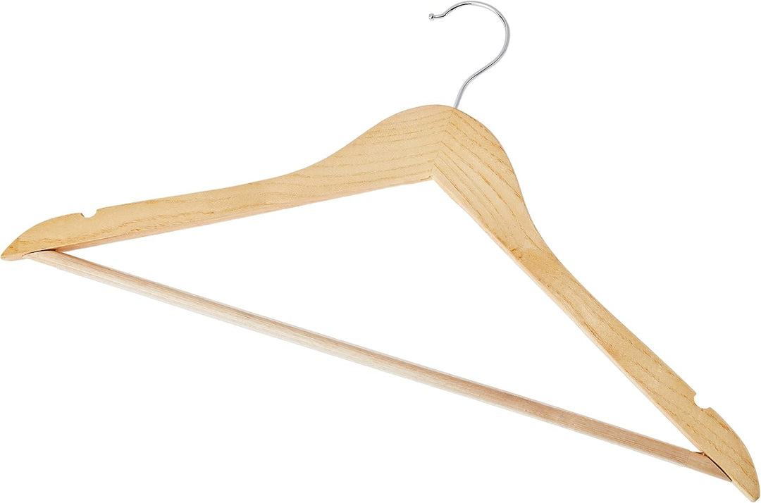 WENKO Formbügel Eco 8er Set aus Holz Braun (Packung mit 2) 23.5 x 1.2 x 45 cm (Packung mit 2), 23.5