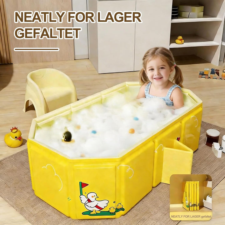 Faltbare Badewanne für Kinder - Tragbare Badewanne Grosse Kleinkindbadewanne mit Ablassventil Tragba