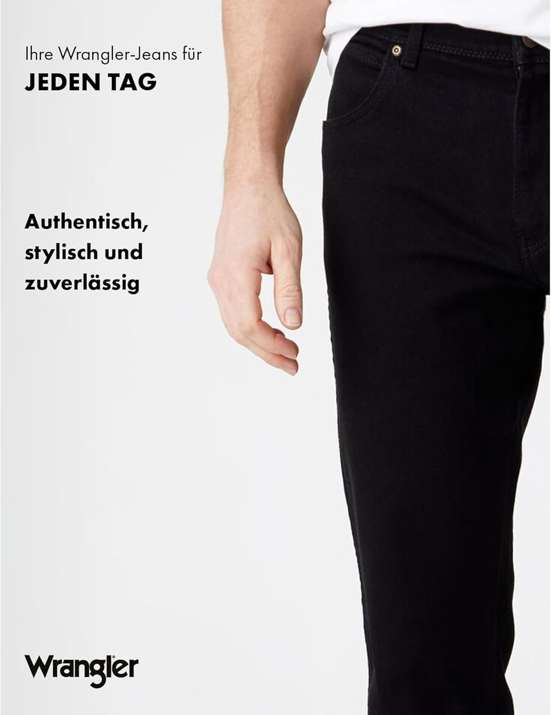 Wrangler Herren Jeans Regular - Mid Waist - Regular Fit - Schwarz W30-W44 30W / 30L Schwarz, 30W / 3