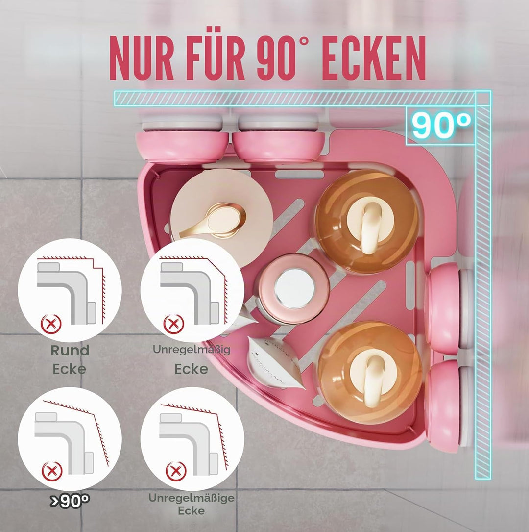 TAILI Eckregal Hängend Duschablage Ecke Saugnapf ohne Bohren Duschorganizer Duschregal Saugnäpfe Dus