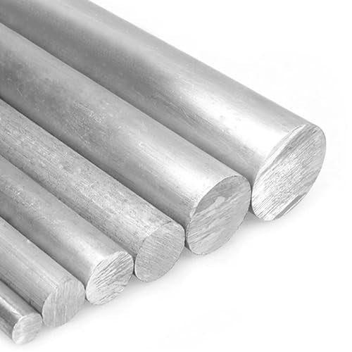 TEN-HIGH Aluminium Rod Round Bar,6061 T6 Metal Solid Aluminium Bar,silberfarbig eloxiert,hohe Leitfä
