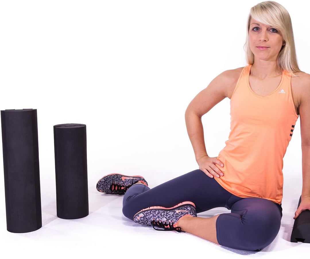 softX® Twincise Faszien Rollen Set, 39 und 59 cm lange Twincise Faszienrolle, schwarz