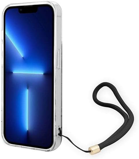 GUESS GUOHCP14XH4STK Hülle für iPhone 14 Pro Max 6,7" schwarz/Black hardcase 4G Print Strap