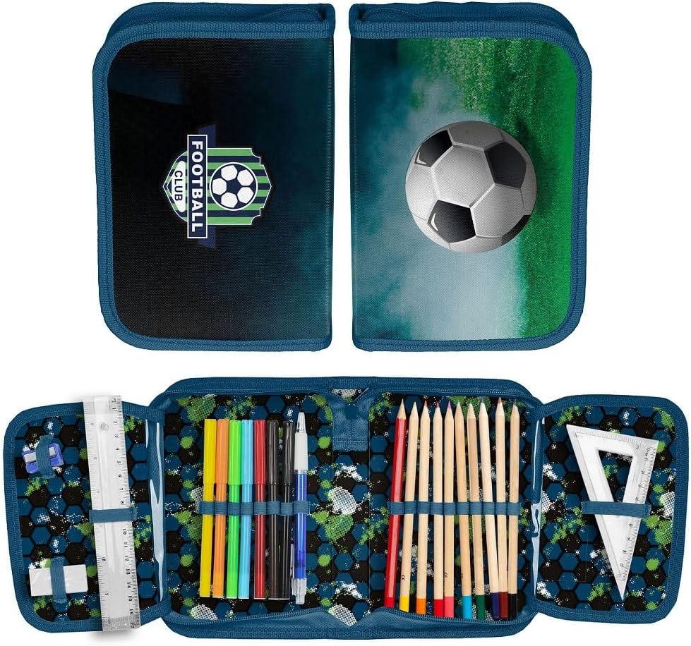 Familando Fussball Schulranzen 1. Klasse ergonomischer Tornister für Mädchen und Jungen Schultasche