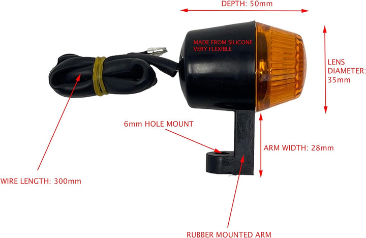Alchemy Parts Motorrad Flexibel Silikon Blinker Für Gelände Motocross Supermoto Enduro Quad Atv